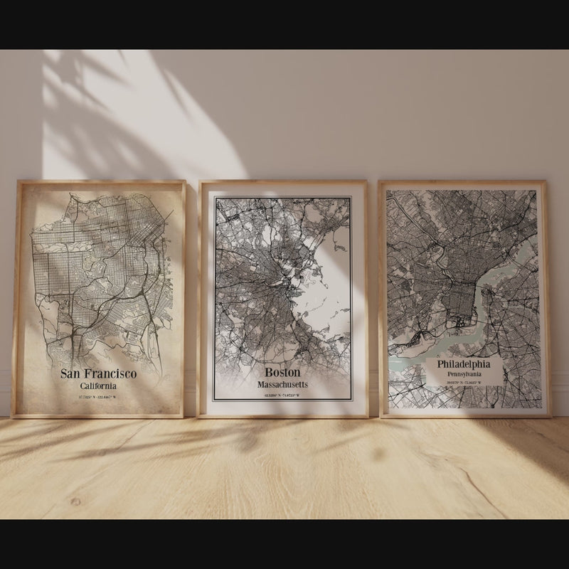 Custom City Map Posters by Artmementos