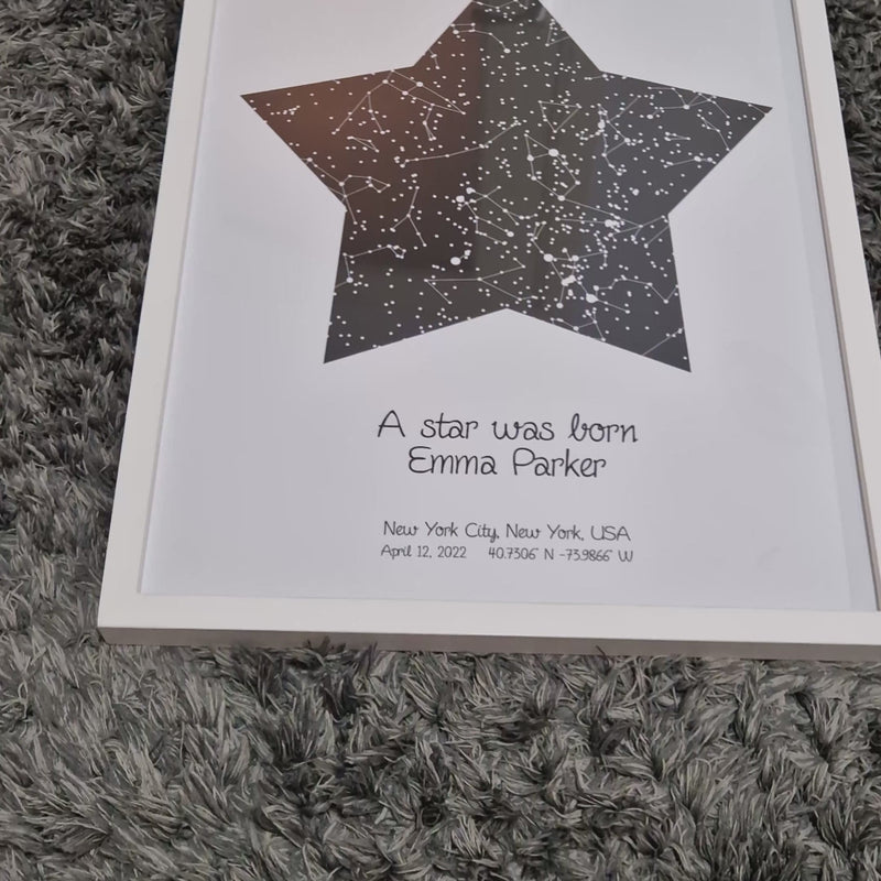 Custom Star Shaped Star Map Poster by Artmementos