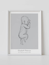 Scаled baby birth poster new born stats framed baby birth poster