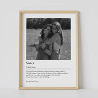 Custom sister definition poster wooden frame