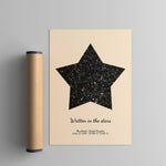 star-shaped custom night sky star map poster with tube
