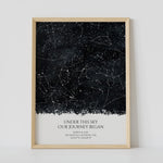  "Under this sky our journey began" Custom constellation map poster