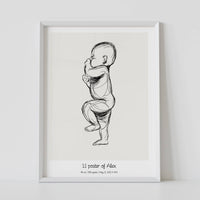 1:1 baby birth custom poster