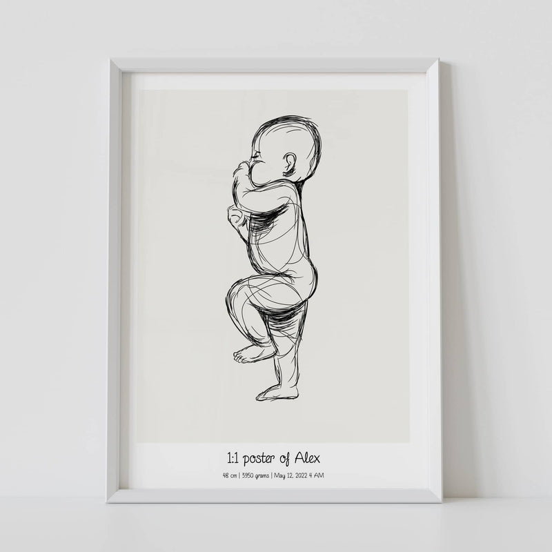 1:1 baby birth custom poster