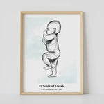 1:1 scaled baby custom birth poster for a boy