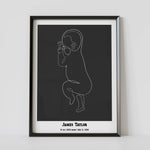 1:1 scaled black baby birth framed poster by artmementos