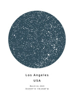 blue circle custom star map poster Any Location and Date