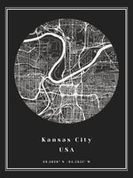 circle location map poster of Kansas City