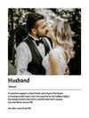 Custom husband definition print