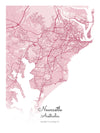 Detailed view of custom city map poster of newcastleby artmementos