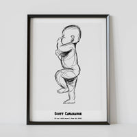 Baby birth poster 1:1 scaled-black frame