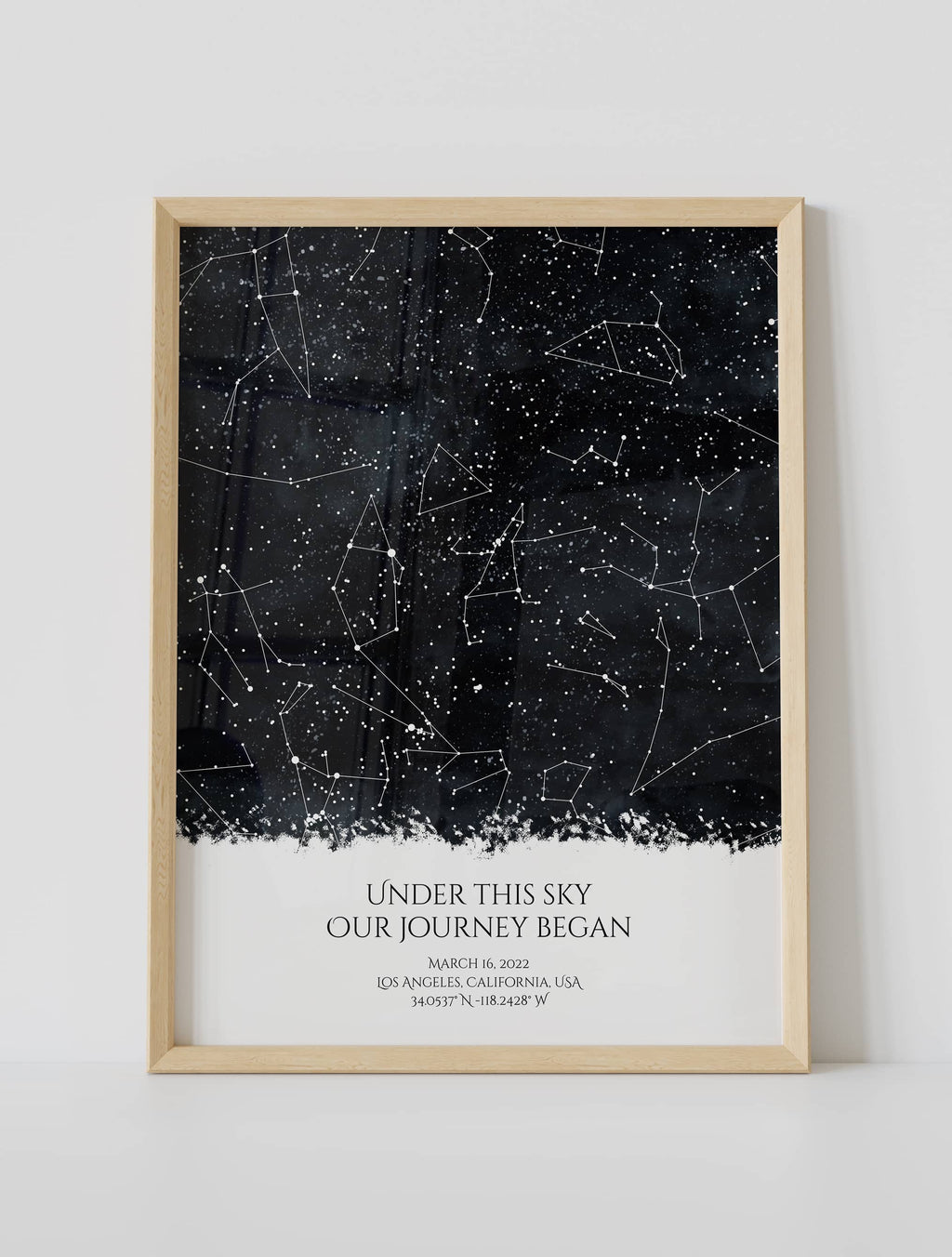  "Our journey began under this sky" Framed star map poster
