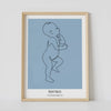   Custom blue baby birth poster 1:1 scaled