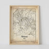  Aged-looking poster of a Florence, Italy city map with a vintage style