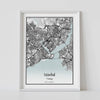 Custom city map poster of istanbul by artmementos