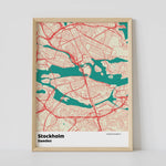  Custom city map poster of stockholm sweden artmementos