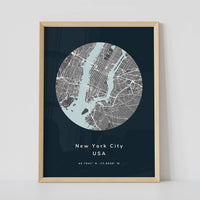 Custom street map of new york city usa by artmementos