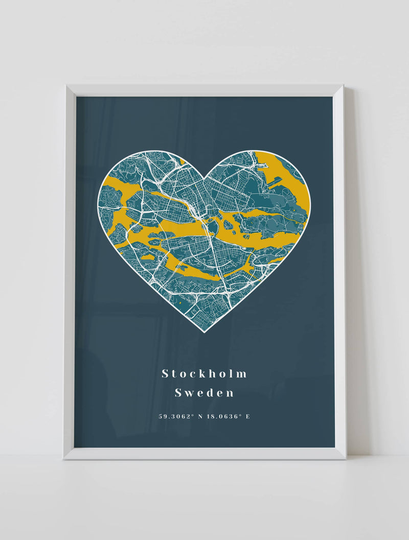 Custom street map poster of stockholm sweden by artmementos
