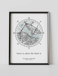 home is where the heart is Framed custom city map