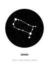 Detailed View Of Gemini Zodiac Poster