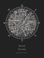 Detailed munich germany location poster