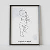 baby birth poster black frame watercolors 1:1 scaled by artmementos