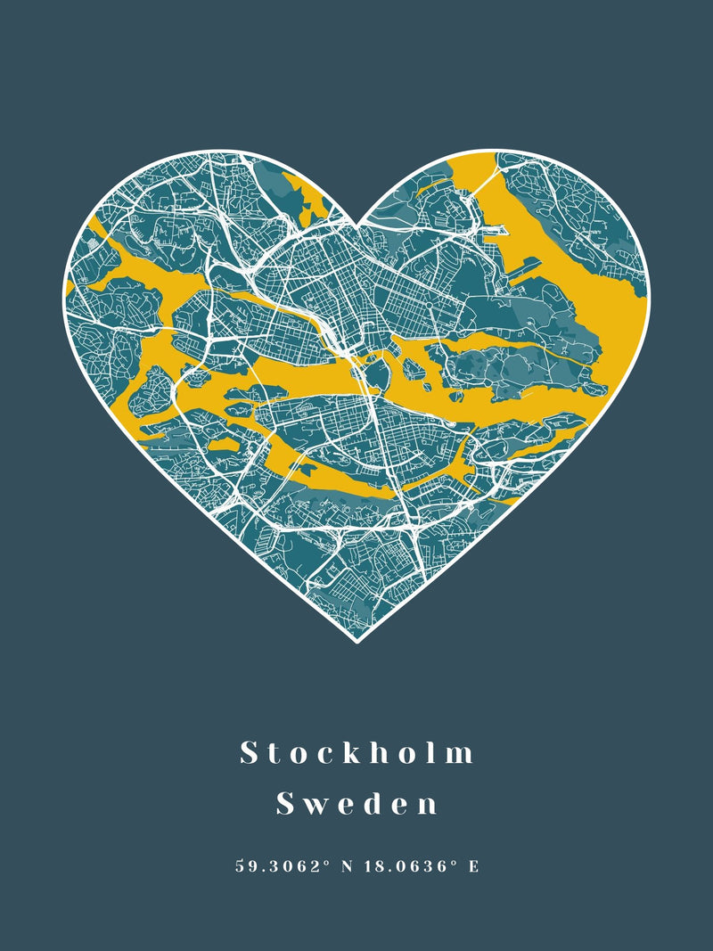 Detailed Stockholm Sweden Poster