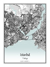Detailed custom city map of istanbul by artmementos