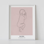 Scaled baby birth framed poster new born stats