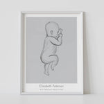 Sclaed baby birth poster new born stats framed baby birth poster